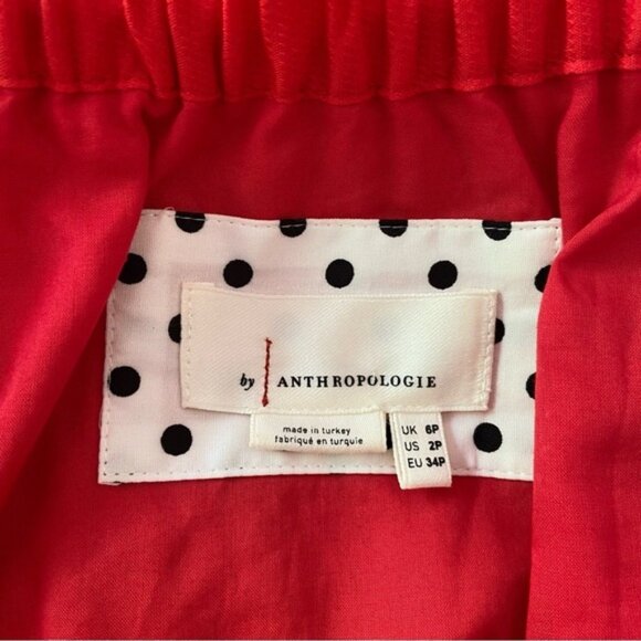 Anthropologie Klara off-shoulder dress full sleeve pockets V neck cotton 6Petite - Picture 3 of 14